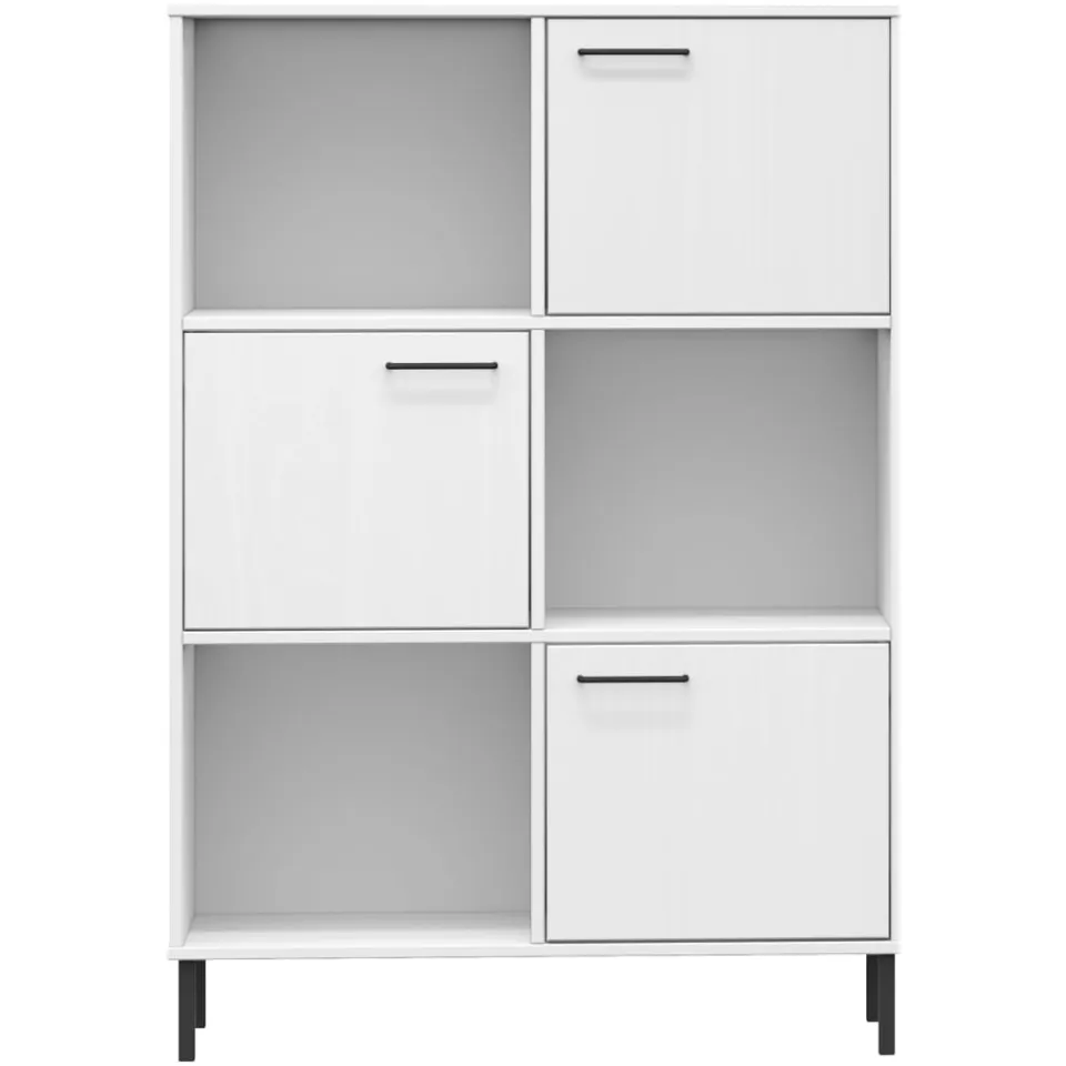 vidaXL Boekenkast met metalen poten OSLO 90x35x128,5 cm hout wit