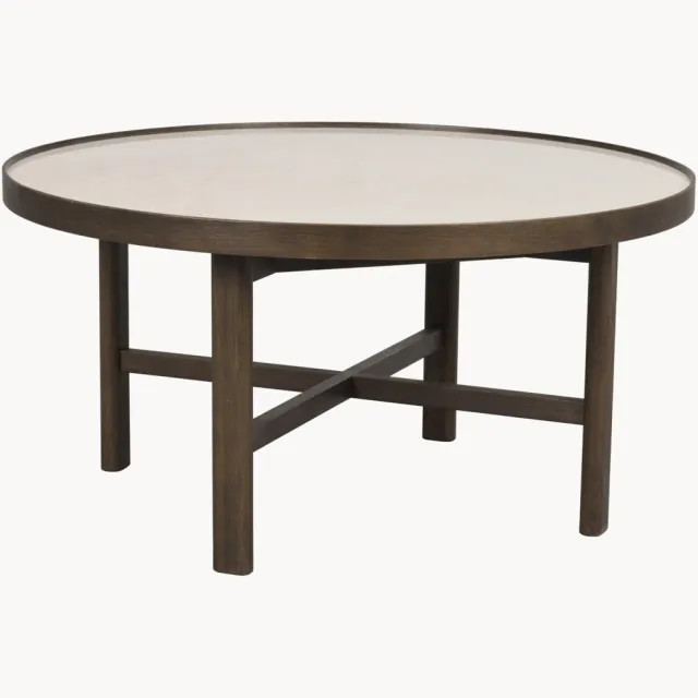 Rowico Home Ronde salontafel Marsden van eikenhout, Ø 90 cm Wit