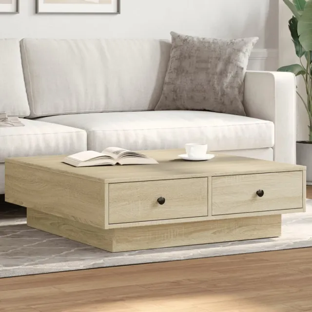 vidaXL Salontafel 90x90x28 cm spaanplaat sonoma eikenkleurig Bruin
