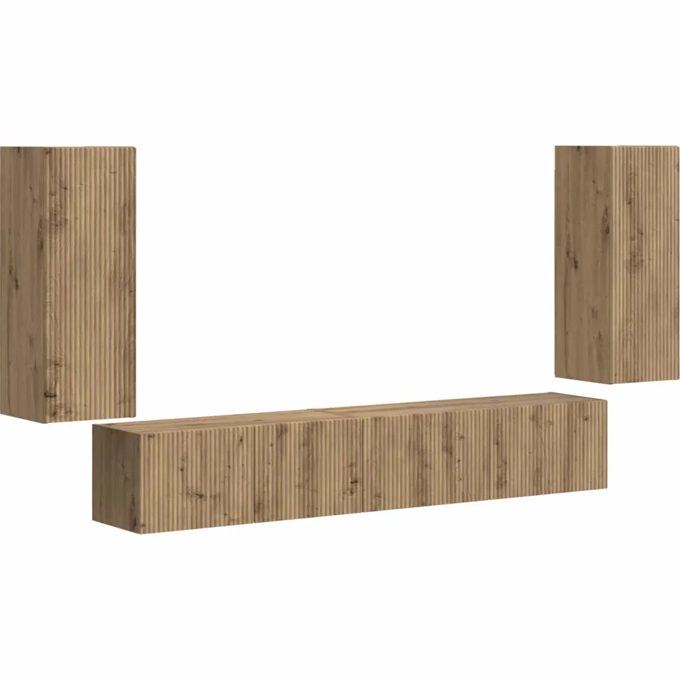 vidaXL Tv-meubelset 4 st Artisan Eiken Bewerkt hout, foto 3