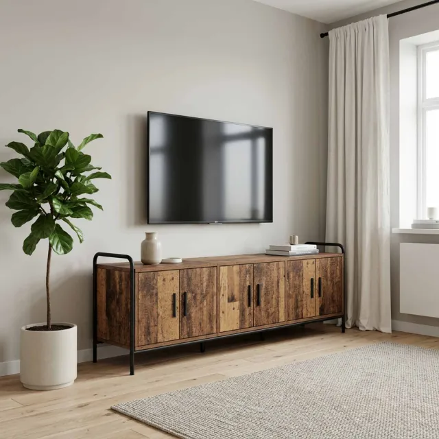 vidaXL Tv-meubel 146 x 33 x 50 cm Oud hout Bewerkt hout Bruin