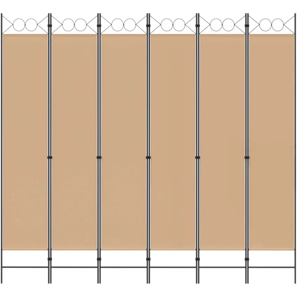 vidaXL 6-Panelen Kamerscherm Beige 240 x 220 cm Stof, foto 4