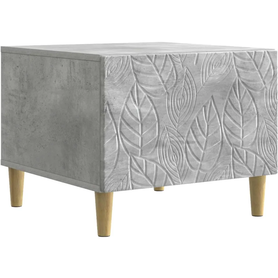 vidaXL Salontafel Betongrijs 50 x 49 x 40 cm Bewerkt hout grijs, foto 3
