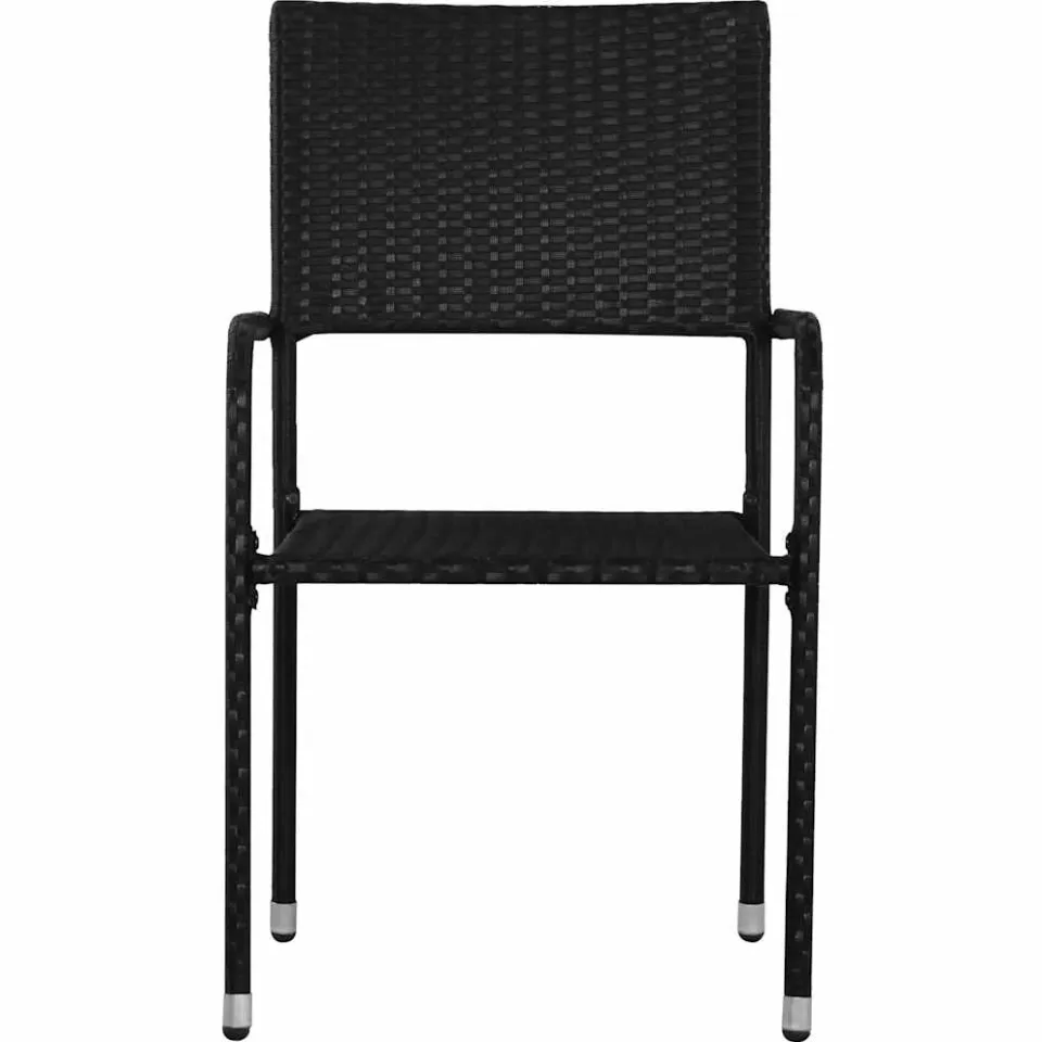 vidaXL 3-delige Tuinset poly rattan zwart, foto 4