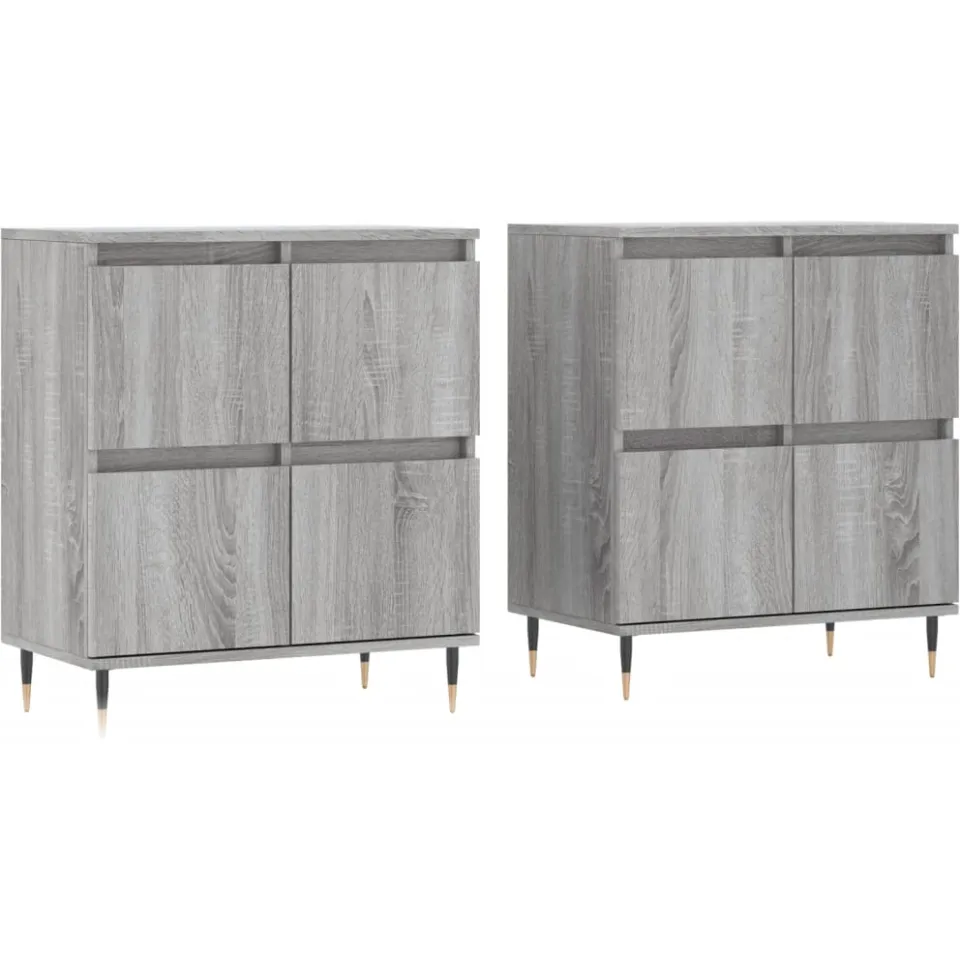 vidaXL Dressoirs 2 st bewerkt hout grijs sonoma eikenkleurig, foto 3