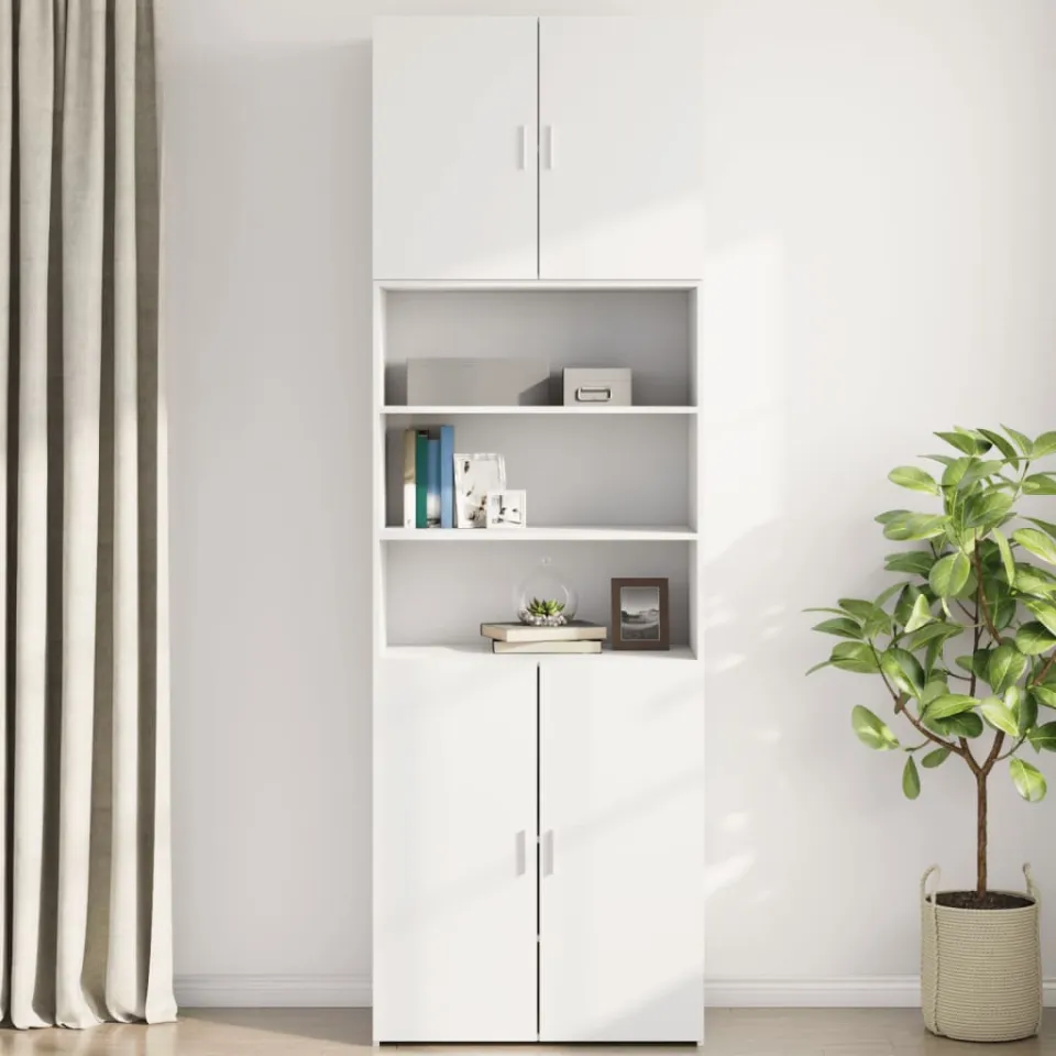 vidaXL Wandkast 80x42,5x64 cm bewerkt hout wit, foto 3