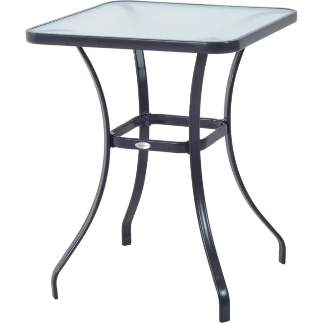 Outsunny tuintafel - gehard glas - 68,5x68,5x84 cm - zwart