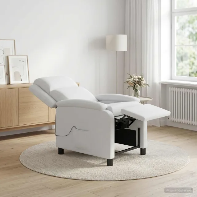 vidaXL Massage Recliner Wit Stof