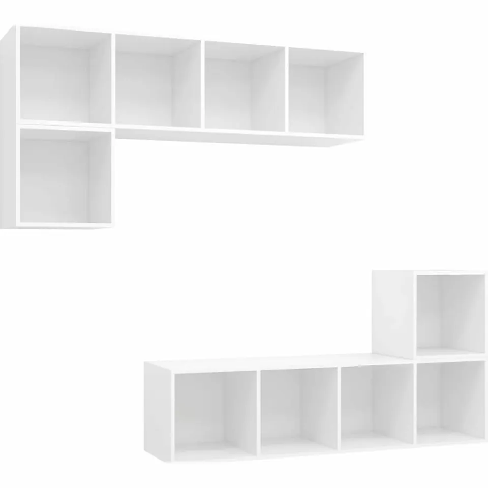 vidaXL 4-delige Tv-meubelset bewerkt hout wit, foto 3