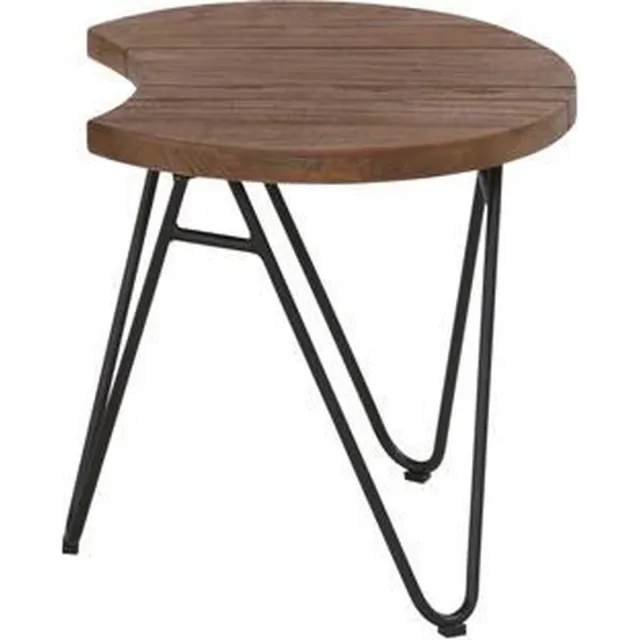 Hartman Bijtafel Sophie Teak Half Moon Zwart - Ø50 x H 45cm