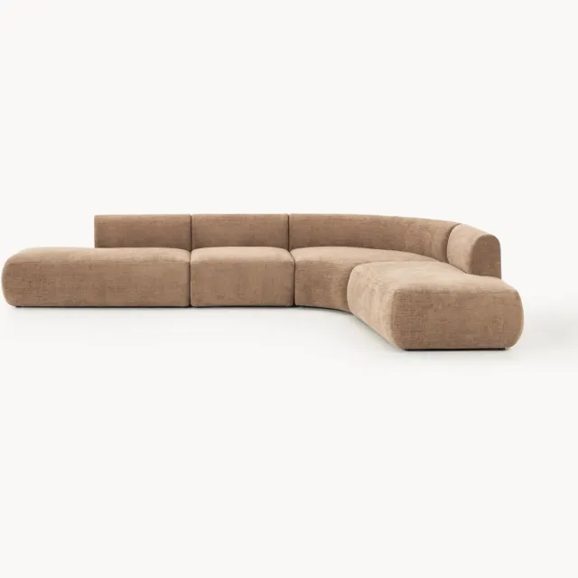 Westwing Collection Modulaire hoekbank Sofia (4-zits) bruin