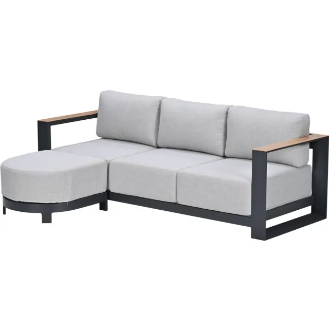 Garden Impressions Malakka loungebank chaise longue - light teak look donker grijs