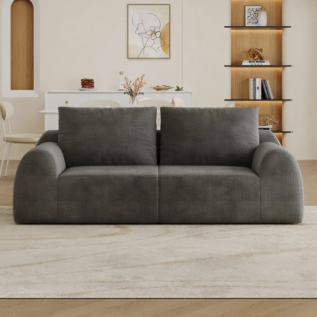 STILVORA Bank - 2-Zitsbank 190 Cm - Comfortabel Boneless Design - Voor Woonkamer En Slaapkamer - Chenille Stof - Donkergrijs