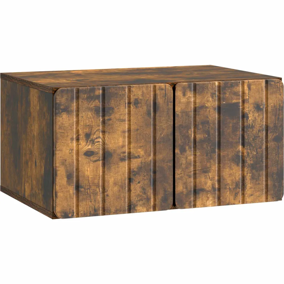 vidaXL Wandbeugel TV-kast 59,5 x 41 x 30 cm Gerookt eiken Bewerkt hout Bruin