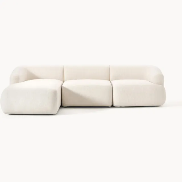 Westwing Collection Modulaire hoekbank Sofia (4-zits) Wit