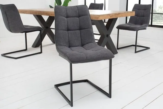 Invicta Interior Design sledestoel MIAMI donkergrijs metalen frame mat zwart - 38501 Zie omschrijving