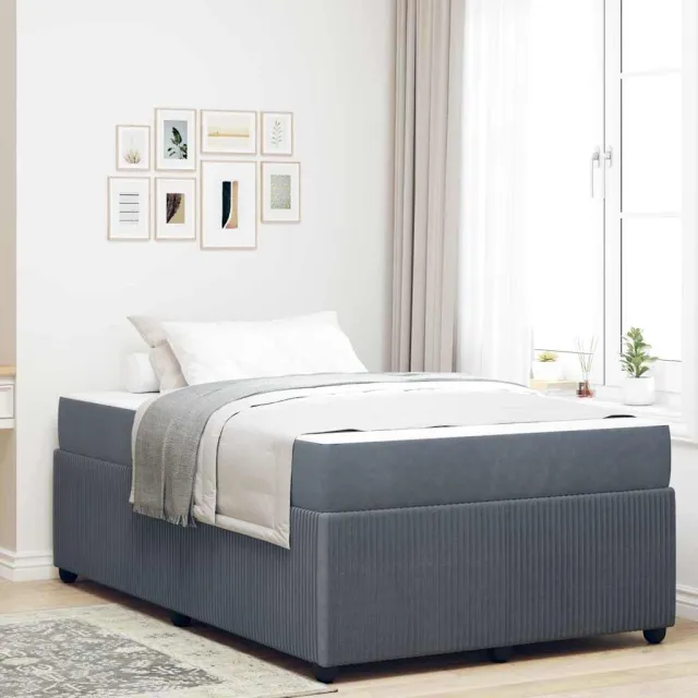 vidaXL Bedframe Donkergrijs 120 x 200 cm Stof