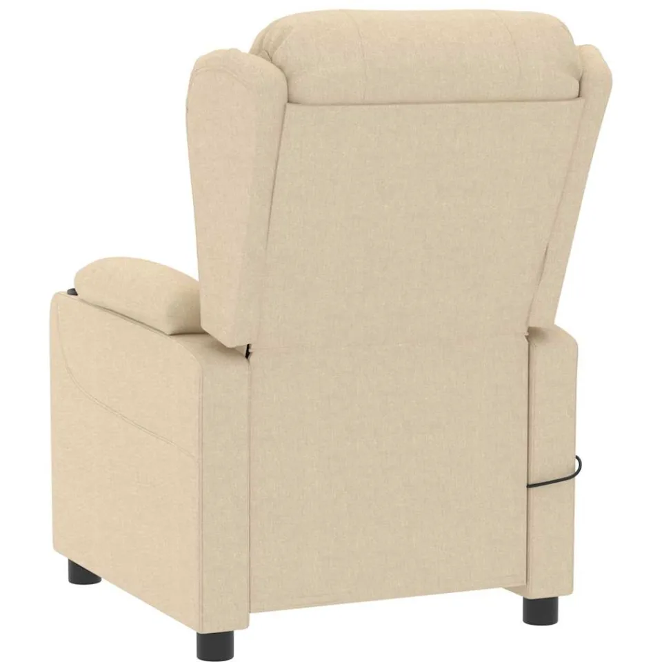 vidaXL Massagestoel stof crèmekleurig, foto 4