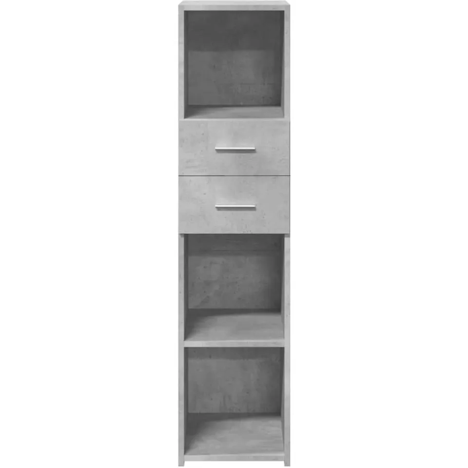 vidaXL Hoge kast 30x42,5x124 cm bewerkt hout betongrijs