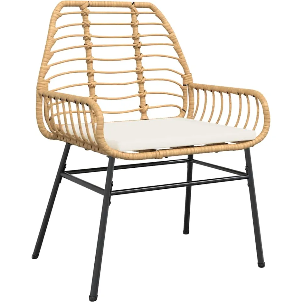 vidaXL 5-delige Tuinset met kussens poly rattan glas bruin, foto 3