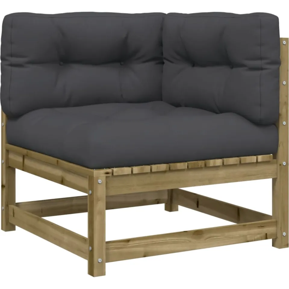 vidaXL 3-delige Loungeset met kussens geïmpregneerd grenenhout bruin, foto 3