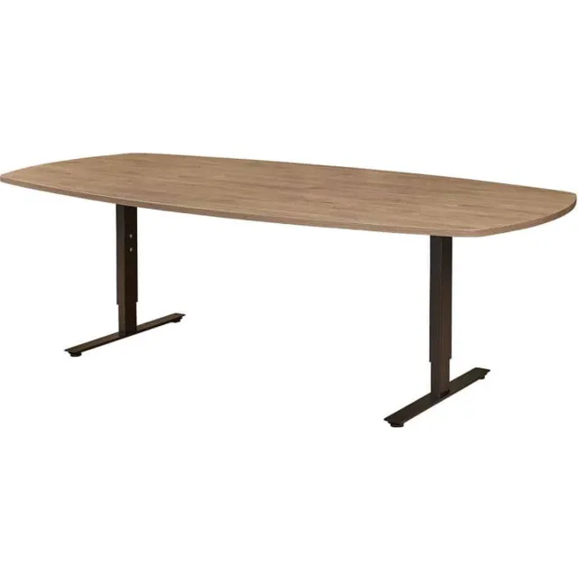 ABC Kantoormeubelen Vergadertafel Teez Deens Ovaal 240x120cm frame Antraciet (Ral 7016) blad Antraciet eiken Antraciet (Ral 7016)/Antraciet eiken