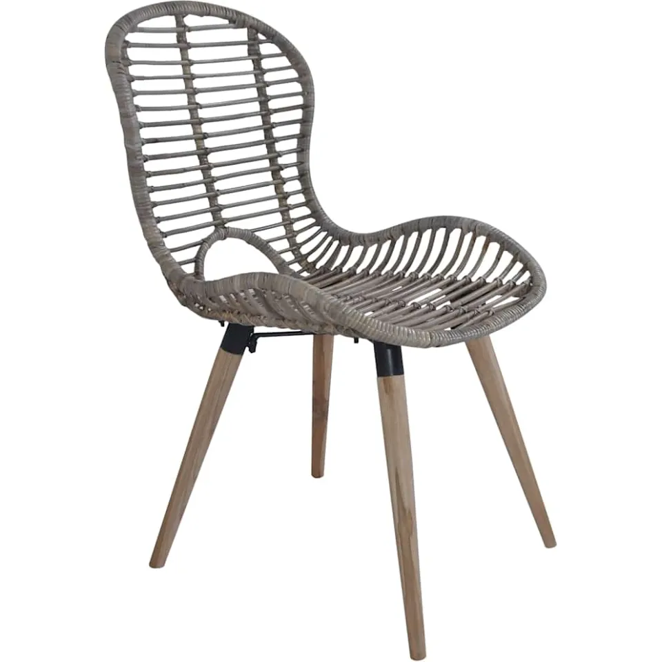 vidaXL Eetkamerstoelen 2 st natuurlijk rattan bruin, foto 3