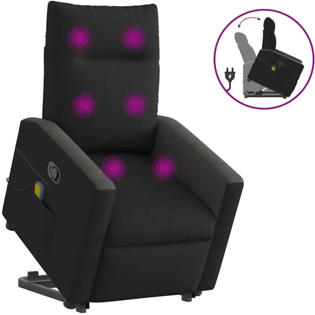 vidaXL Sta-op-massagestoel - verstelbaar - stof - zwart