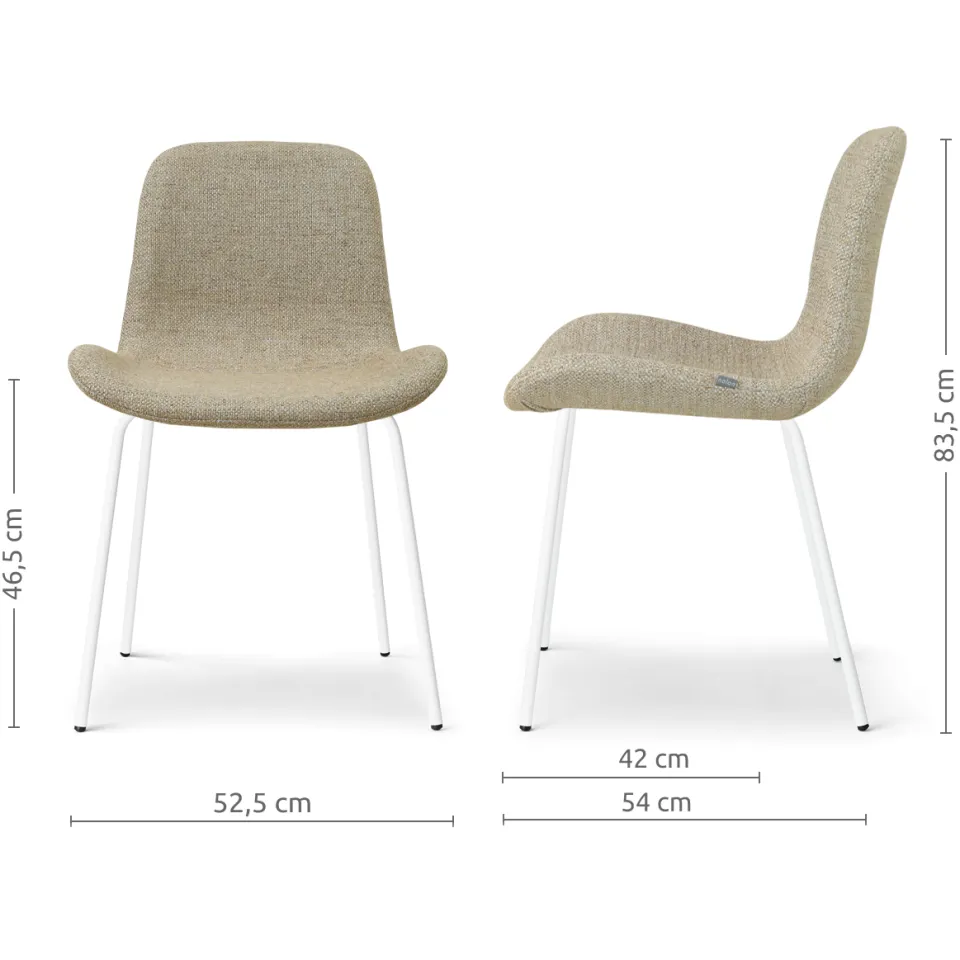 Nolon Nora-Fé eetkamerstoel taupe melange - wit onderstel, foto 3