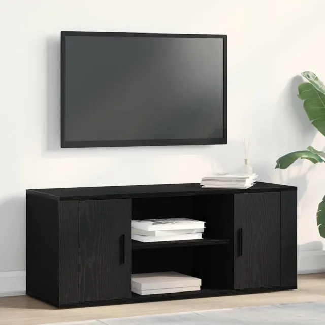 vidaXL TV-kast 100 x 35 x 40 cm Zwart eiken Bewerkt hout, foto 2