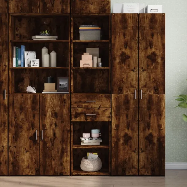 vidaXL Hoge kast 45x42,5x185 cm bewerkt hout gerookt eikenkleurig Bruin