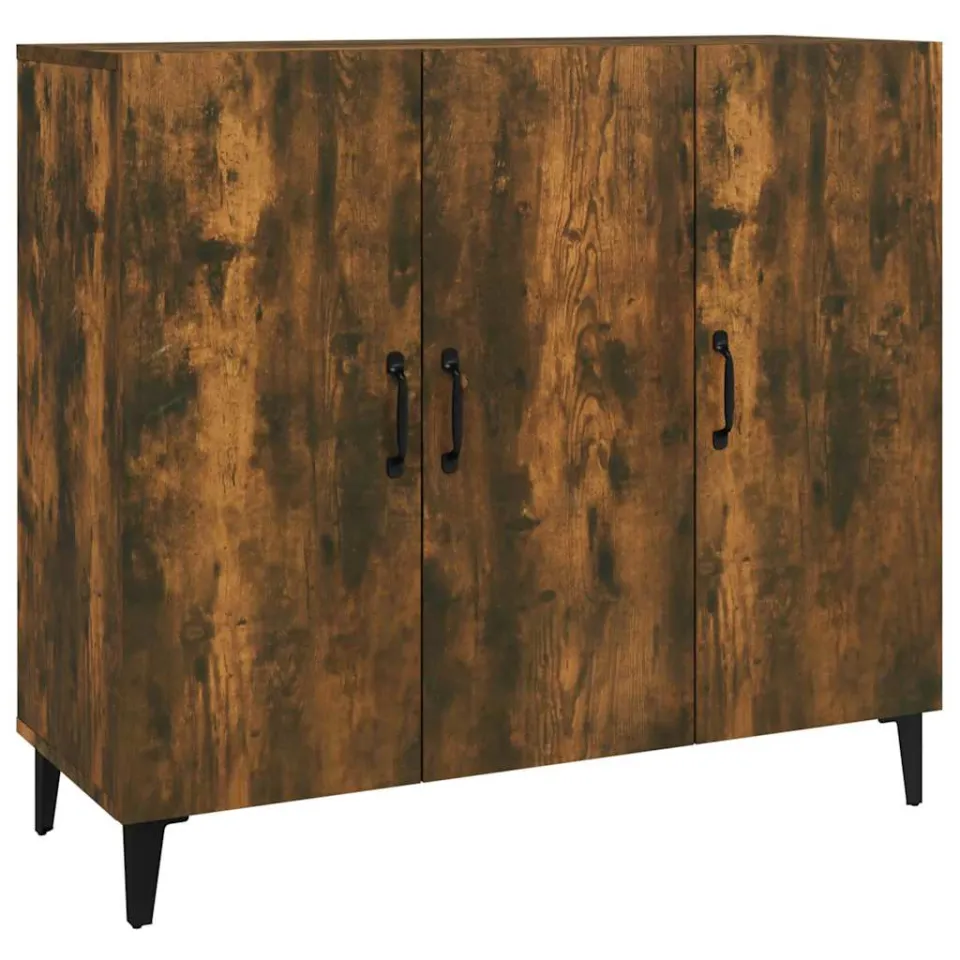 vidaXL Dressoir 90x34x80 cm bewerkt hout gerookt eikenkleurig Bruin