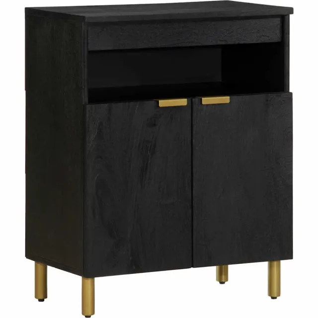 vidaXL Dressoir 60x33x75 cm bewerkt hout zwart