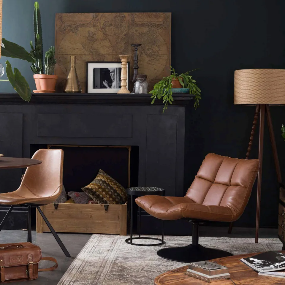 Dutchbone fauteuil Bar Lounge cognac, foto 4