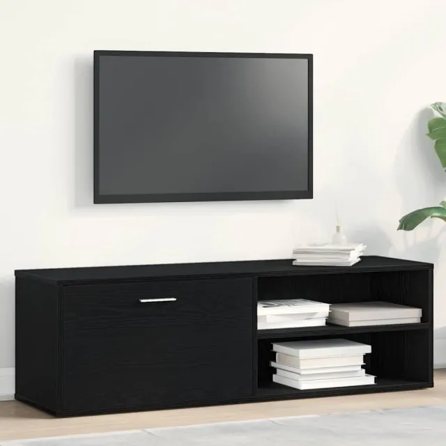 vidaXL TV-meubel Zwart Eiken 120x34x37 cm Bewerkt Hout, foto 2