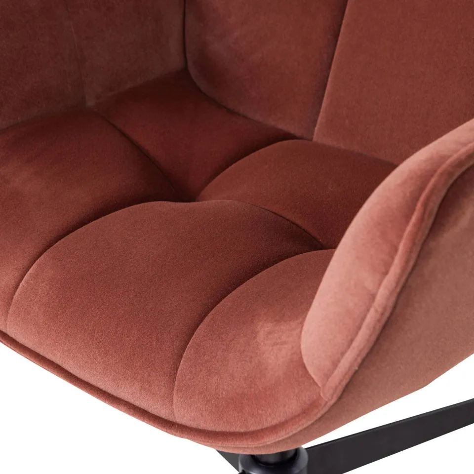 WOOOD Wibo Draaifauteuil - Velvet - Mat Zand - 94x71x83, foto 6