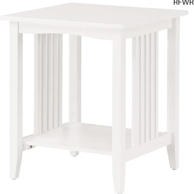 RFWR Bijzettafel met opbergplank in missiestijl - Wit