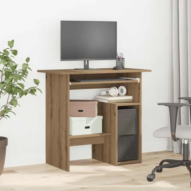 vidaXL Bureau 80x45x74 cm bewerkt hout artisanaal eikenkleur, foto 2