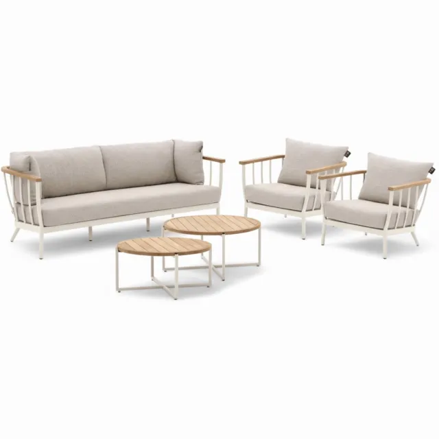 Apple Bee Condor Loungeset 5-delig Nr. 14 | Oyster | 3-zits Bank + 2 Loungestoelen + 2 Tafels