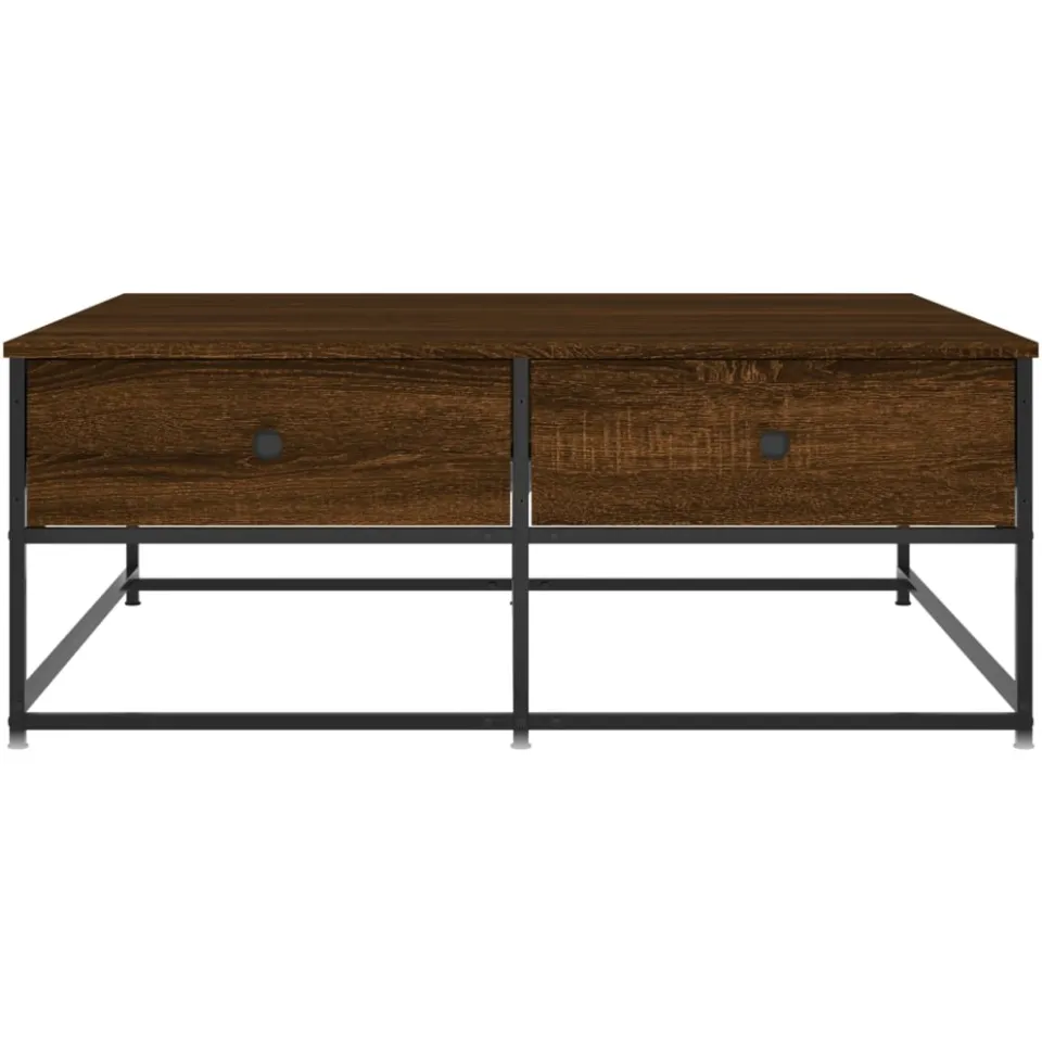 vidaXL Salontafel 100x99x40 cm bewerkt hout bruin eikenkleur, foto 3