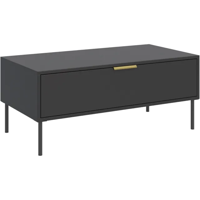 Selsey Vena - Salontafel met lade, zwart, 100x50 cm