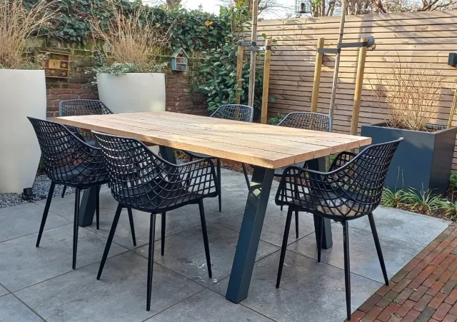 NordXL Douglas tuintafel Como met industriele poten