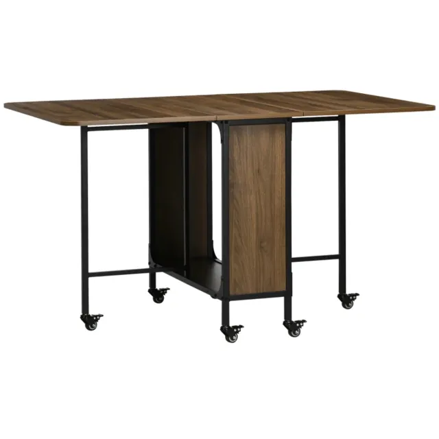 ZYLARO Eettafel - Mobiele Klaptafel Met 2 Klapvlakken - 130 x 80 x 74 cm - Bruin