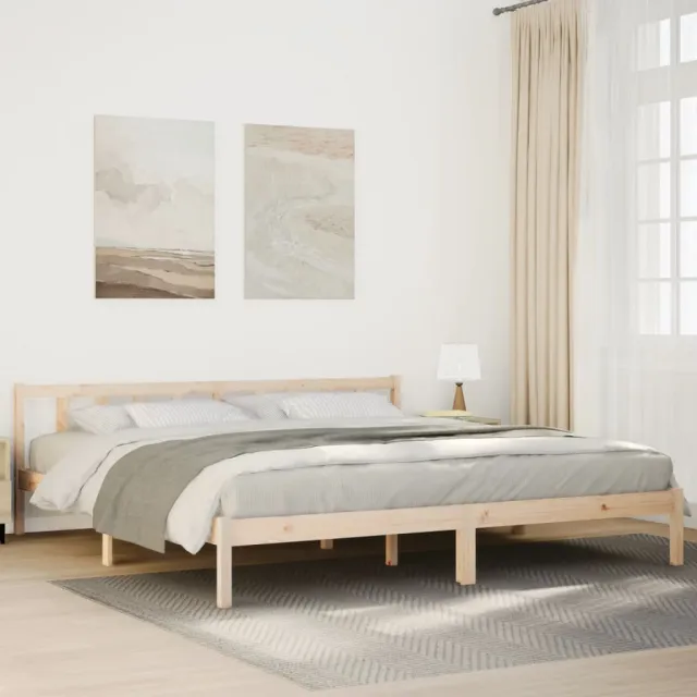 vidaXL Bedframe extra lang zonder matras massief grenenhout 200x220 cm Bruin