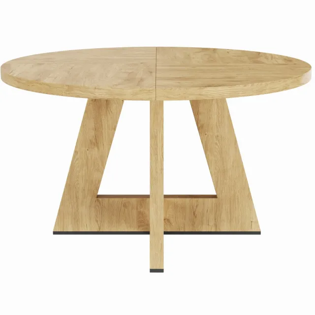 SONNENH Eettafel - Rond blad - Ø 120 cm - 120 x 120 x 75 cm - Eikenlook