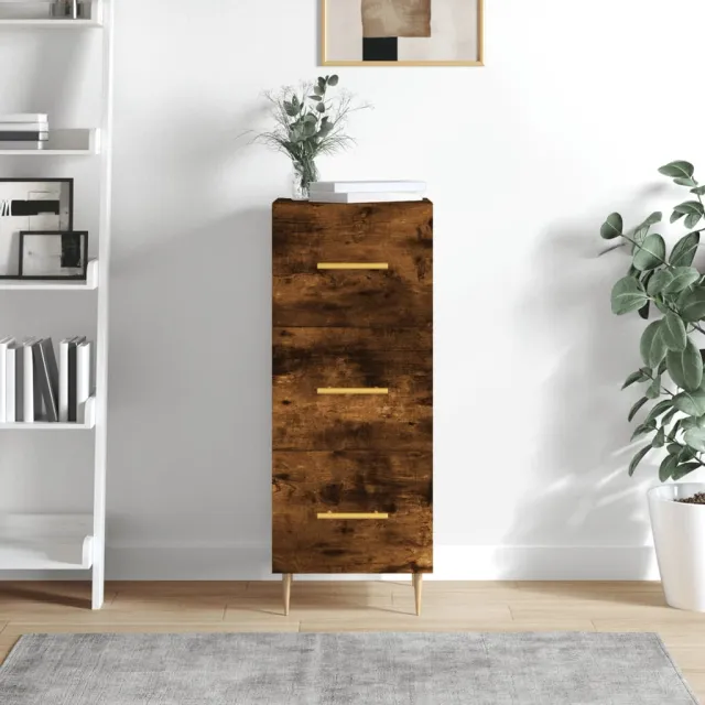 vidaXL Dressoir 34,5x34x90 cm bewerkt hout gerookt eiken, foto 2
