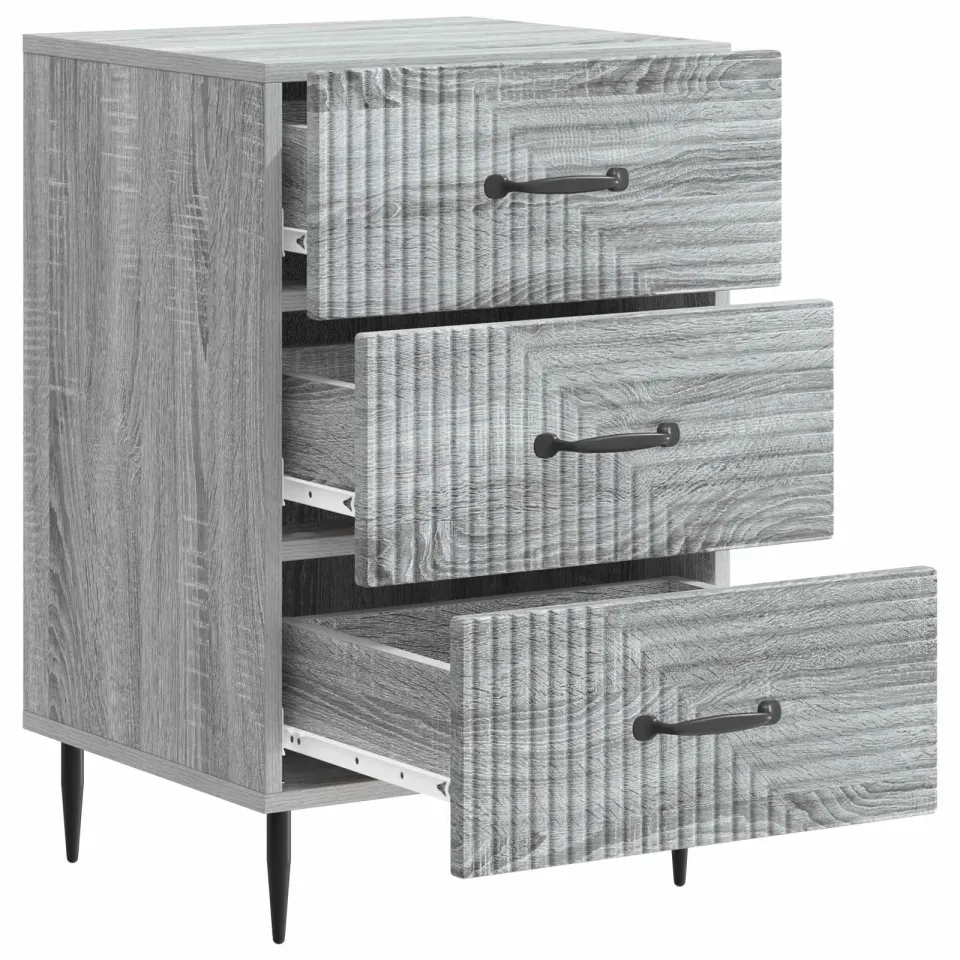 vidaXL Nachtkastje Grijs sonoma 43 x 41 x 66,5 cm Bewerkt hout, foto 3