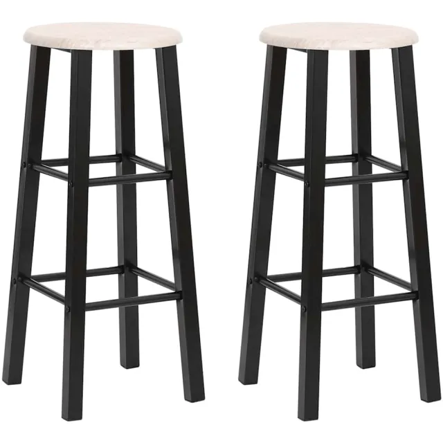 vidaXL Barkrukken 2 st MDF zwart