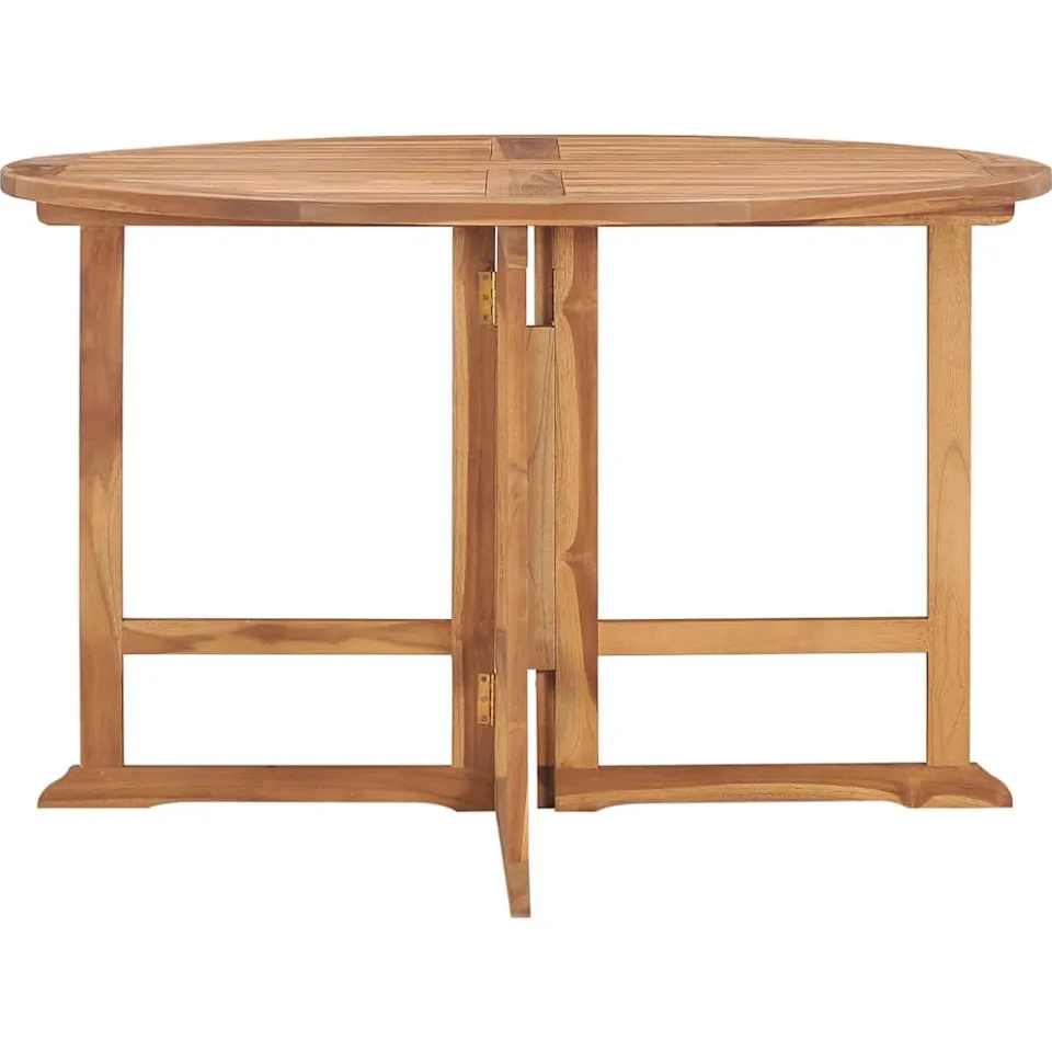 vidaXL Tuintafel inklapbaar Ø110x75 cm massief teakhout Bruin