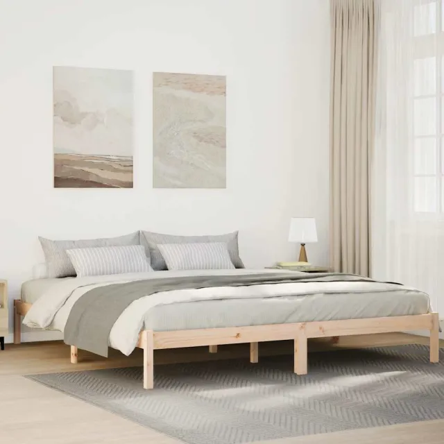 vidaXL Bedframe extra lang zonder matras massief grenenhout 180x220 cm bruin